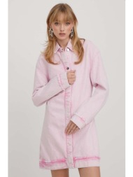 φόρεμα τζιν stine goya marie χρώμα: ροζ 100% οργανικό βαμβάκι