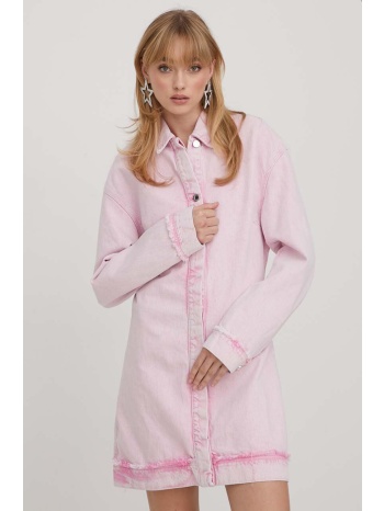 φόρεμα τζιν stine goya marie χρώμα ροζ 100% οργανικό