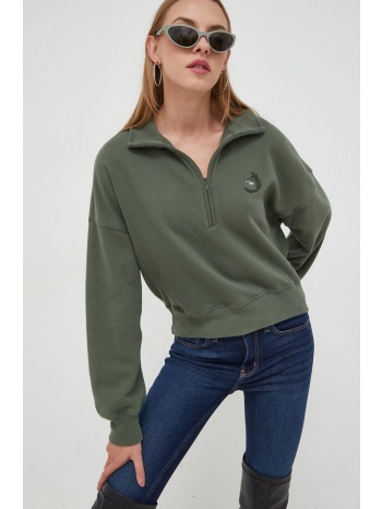 μπλούζα abercrombie & fitch χρώμα πράσινο 60% βαμβάκι, 40%