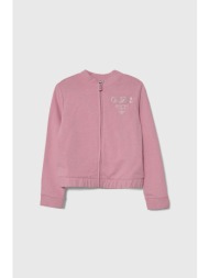 παιδική βαμβακερή μπλούζα guess χρώμα: ροζ 100% βαμβάκι