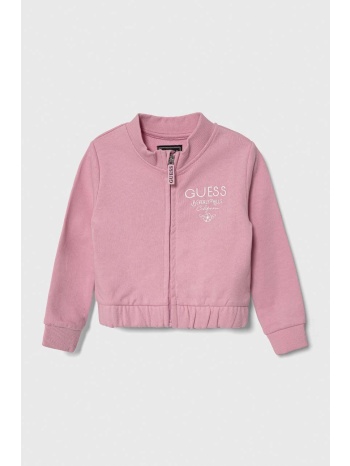 παιδική βαμβακερή μπλούζα guess χρώμα ροζ 100% βαμβάκι