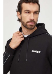 μπλούζα guess χρώμα: μαύρο, με κουκούλα 51% βαμβάκι, 49% πολυεστέρας