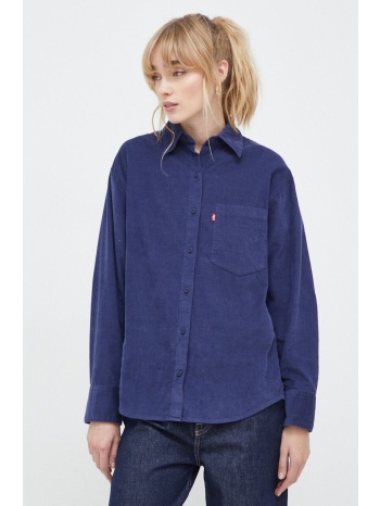 πουκάμισο κοτλέ levi`s χρώμα ναυτικό μπλε 100% βαμβάκι