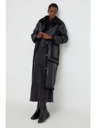 παλτό answear lab χρώμα: μαύρο 100% poliuretan