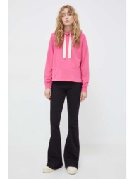 βαμβακερή μπλούζα marc o`polo γυναικεία, χρώμα: ροζ, με κουκούλα 100% οργανικό βαμβάκι