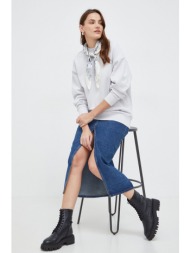 βαμβακερή μπλούζα answear lab γυναικεία, χρώμα: γκρι 100% βαμβάκι