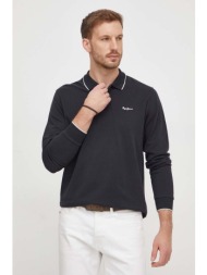 βαμβακερή μπλούζα με μακριά μανίκια pepe jeans χρώμα: μαύρο 100% βαμβάκι