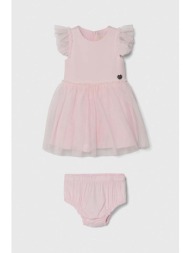φόρεμα μωρού guess χρώμα: ροζ κύριο υλικό: 62% βισκόζη, 34% νάιλον, 4% σπαντέξ
φόδρα: 100% βισκόζη
π