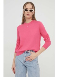 πουλόβερ tommy jeans χρώμα: ροζ 53% βαμβάκι, 40% βισκόζη, 7% πολυαμίδη