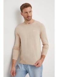 ένα πουλόβερ σε μείγμα μεταξιού guess χρώμα: μπεζ 60% βαμβάκι, 35% πολυαμίδη, 5% μετάξι