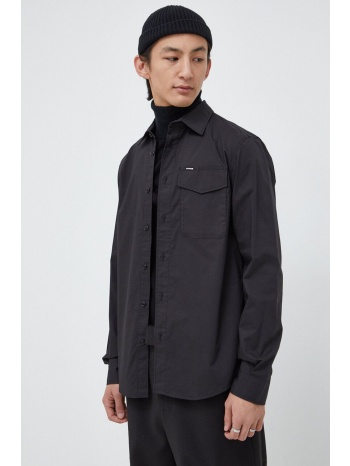πουκάμισο g-star raw χρώμα μαύρο 65% βαμβάκι, 35%
