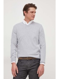 βαμβακερό πουλόβερ boss χρώμα: γκρι 100% βαμβάκι