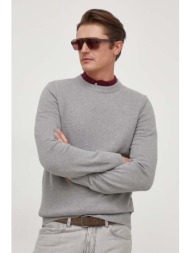 βαμβακερό πουλόβερ boss χρώμα: γκρι 100% βαμβάκι