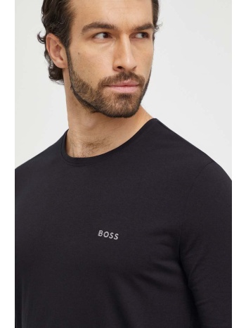 μακρυμάνικο lounge boss χρώμα μαύρο 95% βαμβάκι, 5% σπαντέξ