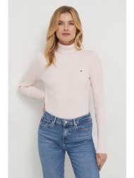 πουλόβερ tommy hilfiger χρώμα: ροζ 67% βαμβάκι, 33% πολυαμίδη