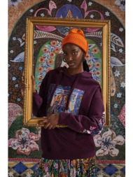 βαμβακερή μπλούζα medicine γυναικεία, χρώμα: μοβ, με κουκούλα 100% βαμβάκι