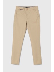 παιδικό παντελόνι tommy hilfiger χρώμα: μπεζ 97% βαμβάκι, 3% σπαντέξ