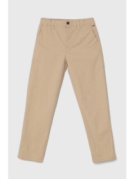 παιδικό παντελόνι tommy hilfiger χρώμα: μπεζ 98% βαμβάκι, 2% σπαντέξ