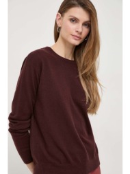μάλλινο πουλόβερ max mara leisure γυναικεία, χρώμα: καφέ 80% μαλλί, 20% κασμίρι