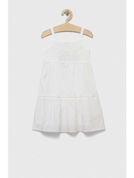 παιδικό βαμβακερό φόρεμα united colors of benetton χρώμα: άσπρο 100% βαμβάκι