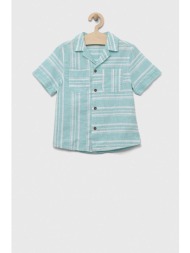 παιδικό βαμβακερό πουκάμισο united colors of benetton χρώμα: τιρκουάζ 100% βαμβάκι