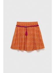 παιδική φούστα sisley χρώμα: πορτοκαλί 100% βισκόζη