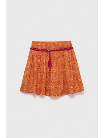 παιδική φούστα sisley χρώμα πορτοκαλί 100% βισκόζη