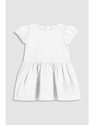 βρεφικό βαμβακερό φόρεμα coccodrillo χρώμα: άσπρο 100% βαμβάκι