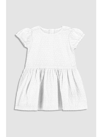 βρεφικό βαμβακερό φόρεμα coccodrillo χρώμα άσπρο 100%