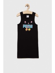 παιδικό φόρεμα puma puma x spongebob tank dress g χρώμα: μαύρο κύριο υλικό: 94% βαμβάκι, 6% σπαντέξ
