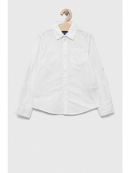 παιδικό βαμβακερό πουκάμισο guess χρώμα: άσπρο 100% βαμβάκι