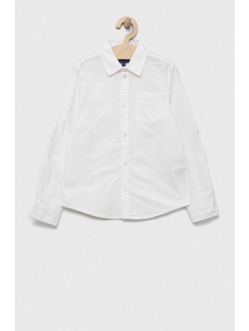 παιδικό βαμβακερό πουκάμισο guess χρώμα άσπρο 100% βαμβάκι
