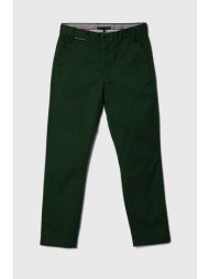 παιδικό παντελόνι tommy hilfiger χρώμα: πράσινο 97% βαμβάκι, 3% σπαντέξ