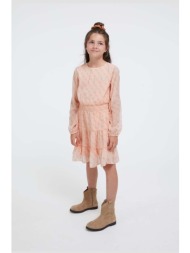 παιδικό φόρεμα guess χρώμα: πορτοκαλί 100% πολυεστέρας