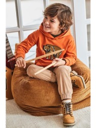 παιδική μπλούζα mayoral χρώμα: πορτοκαλί, με κουκούλα 59% βαμβάκι, 40% πολυεστέρας, 1% σπαντέξ