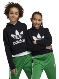 παιδική μπλούζα adidas originals χρώμα: μαύρο, με κουκούλα κύριο υλικό: 70% βαμβάκι, 30% ανακυκλωμέν