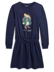 παιδικό φόρεμα polo ralph lauren χρώμα: ναυτικό μπλε 60% βαμβάκι, 40% πολυεστέρας