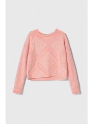 παιδικό πουλόβερ united colors of benetton χρώμα: ροζ 100% πολυεστέρας