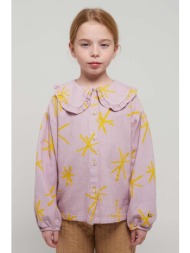 παιδικό βαμβακερό πουκάμισο bobo choses χρώμα: μοβ 100% βαμβάκι