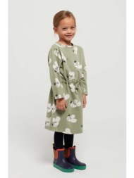 παιδικό φόρεμα bobo choses χρώμα: πράσινο 94% οργανικό βαμβάκι, 6% σπαντέξ