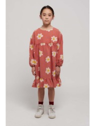 παιδικό βαμβακερό φόρεμα bobo choses χρώμα: ροζ 100% βαμβάκι