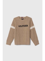 παιδικό πουλόβερ tommy hilfiger χρώμα: μπεζ 60% βαμβάκι, 40% ακρυλικό