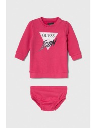 παιδικό φόρεμα guess χρώμα: ροζ 100% βαμβάκι