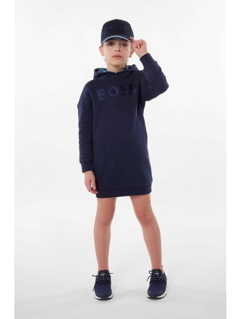 παιδικό φόρεμα boss χρώμα ναυτικό μπλε κύριο υλικό 87%