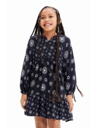 παιδικό φόρεμα desigual 23wgvw05 dress long sleeve χρώμα: μαύρο 100% lenzing ecovero βισκόζη