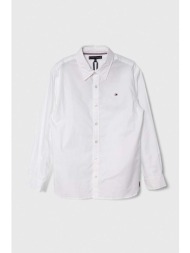 βαμβακερό πουκάμισο tommy hilfiger χρώμα: άσπρο 100% βαμβάκι