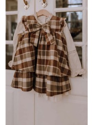 παιδικό βαμβακερό φόρεμα that`s mine nanna χρώμα: καφέ 100% οργανικό βαμβάκι