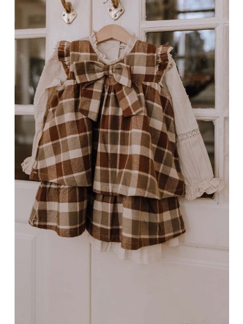 παιδικό βαμβακερό φόρεμα that`s mine nanna χρώμα καφέ 100%