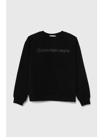 παιδική μπλούζα calvin klein jeans χρώμα μαύρο πλέξη