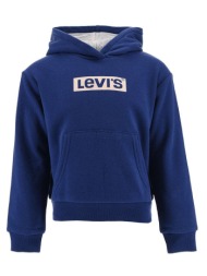 παιδική μπλούζα levi`s χρώμα: ναυτικό μπλε, με κουκούλα 60% βαμβάκι, 40% πολυεστέρας